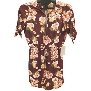 NWT  Very Pretty J for Justify Red Floral Dress‎ MEDIUM
